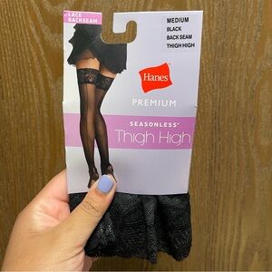 Hanes Black Lace Stockings
